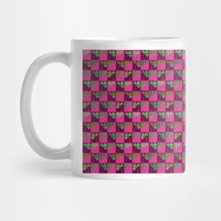 Red clover checkerboard Mug